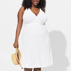 Torrid Plus Size 4 (4X) Busty Midi Terry Cloth Swim Cover Up Beach Tank‎ Dress